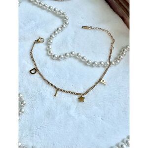 Adorable alphabet letter chain-link bracelet